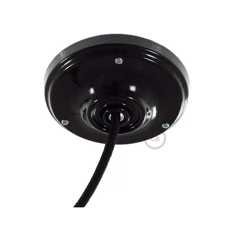 CREATIVE-CABLES ROSONE IN PORCELLANA NERO CREATIVE-CABLES ROSONE IN PORCELLANA NERO