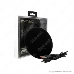 V-TAC VT-1210 CARICATORE WIRELESS COMPATIBILE CON RICARICA QI OUTPUT 10W COLORE NERO - SKU 7708 