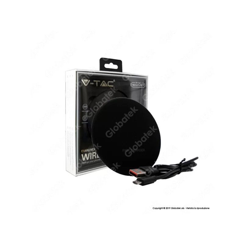 V-TAC VT-1210 CARICATORE WIRELESS COMPATIBILE CON RICARICA QI OUTPUT 10W COLORE NERO - SKU 7708 V-TAC VT-1210 CARICATORE WIRELESS COMPATIBILE CON RICARICA QI OUTPUT 10W COLORE NERO - SKU 7708