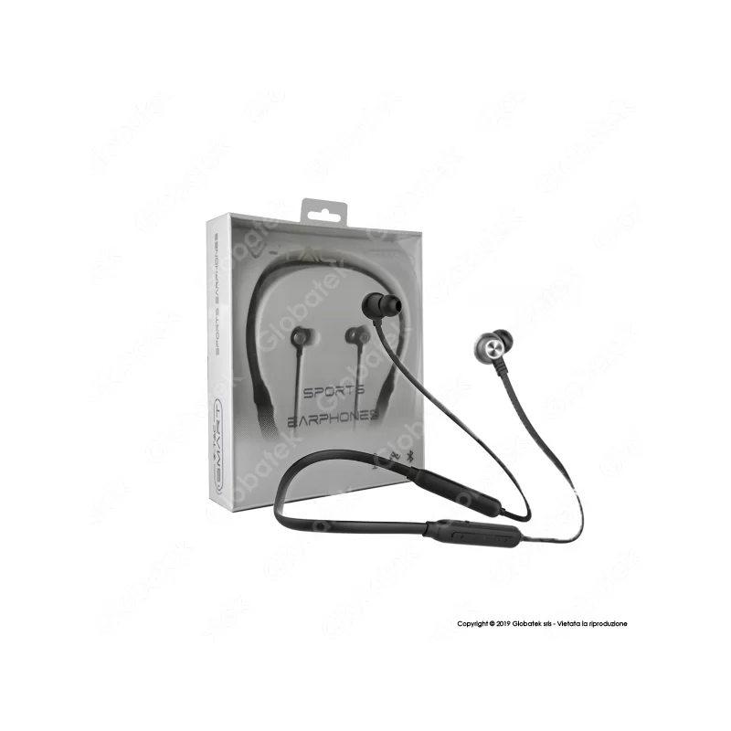 V-TAC VT-6166 COPPIA DI AURICOLARI BLUETOOTH SPORTS EARPHONES COLORE NERO - SKU 7710 V-TAC VT-6166 COPPIA DI AURICOLARI BLUETOOTH SPORTS EARPHONES COLORE NERO - SKU 7710