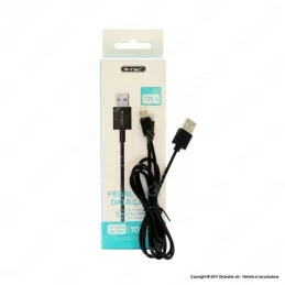 V-TAC VT-5301 PEARL SERIES USB DATA CABLE MICRO USB CAVO COLORE NERO 1M - SKU 8481 