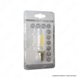 SKYLIGHTING LAMPADINA LED E14 6W TUBOLARE A FILAMENTO - MOD. T30-1406C / T30-1406D / T30-1406F 