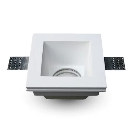 V-TAC VT 763SQ PORTAFARETTO QUADRATO DA INCASSO IN GESSO PER LAMPADINE GU10 E GU5.3 - SKU 3649