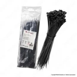 V-TAC CONFEZIONE DA 100 FASCETTE STRINGICAVO AUTOBLOCCANTI IN NYLON 2,5 X 200 MM - SKU 11163 / 11164 