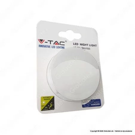 V-TAC VT-82 PUNTO LUCE LED CON SENSORE CREPUSCOLARE CON CHIP SAMSUNG - SKU 824 / 825