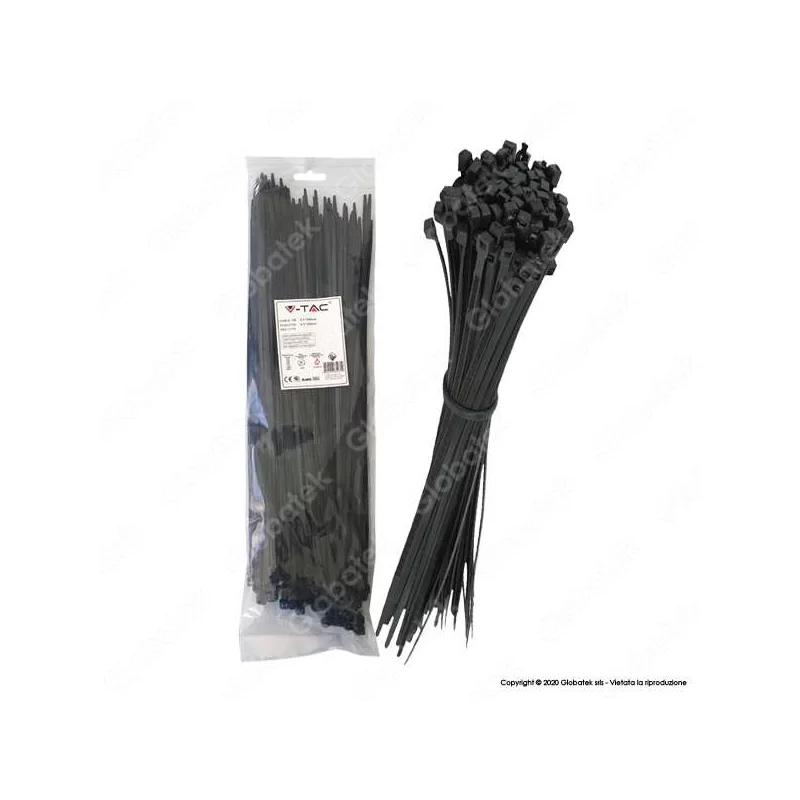 V-TAC CONFEZIONE DA 100 FASCETTE STRINGICAVO AUTOBLOCCANTI IN NYLON 4,5 X 350 MM - SKU 11175 / 11176 V-TAC CONFEZIONE DA 100 FASCETTE STRINGICAVO AUTOBLOCCANTI IN NYLON 4,5 X 350 MM - SKU 11175 / 11176