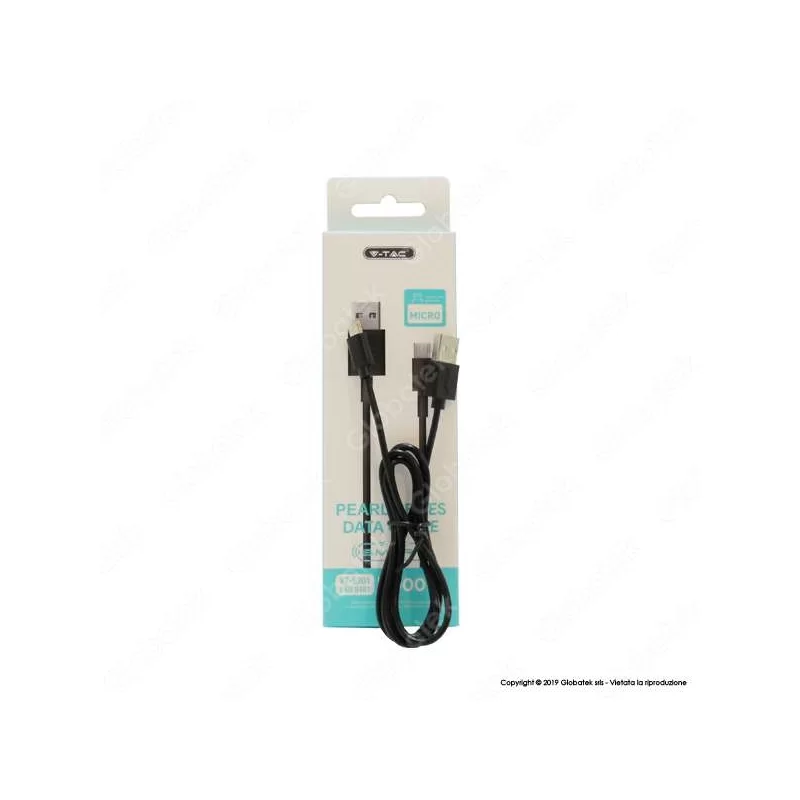 V-TAC VT-5302 PEARL SERIES USB DATA CABLE TYPE-C CAVO COLORE NERO 1M - SKU 8483 