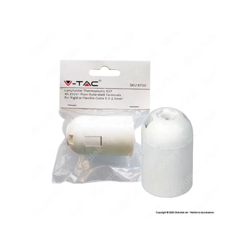 V-TAC PORTALAMPADA PER LAMPADINE E27 - SKU 8750 V-TAC PORTALAMPADA PER LAMPADINE E27 - SKU 8750