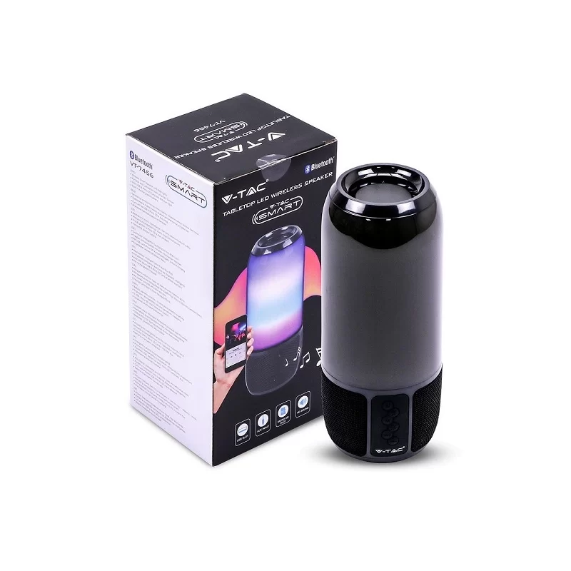 V-TAC VT-7456 LAMPADA SMART DA TAVOLO LED RGB 6W CON SPEAKER - SKU 8569 / 8570 / 8571 V-TAC VT-7456 LAMPADA SMART DA TAVOLO LED RGB 6W CON SPEAKER - SKU 8569 / 8570 / 8571