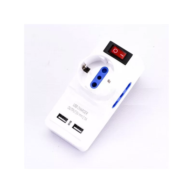 V-TAC MULTIPRESA ADATTATORE TRIPLO COLORE BIANCO CON SCHUKO 2 PORTE USB E INTERRUTTORE LUMINOSO - SKU 8830 V-TAC MULTIPRESA ADATTATORE TRIPLO COLORE BIANCO CON SCHUKO 2 PORTE USB E INTERRUTTORE LUMINOSO - SKU 8830