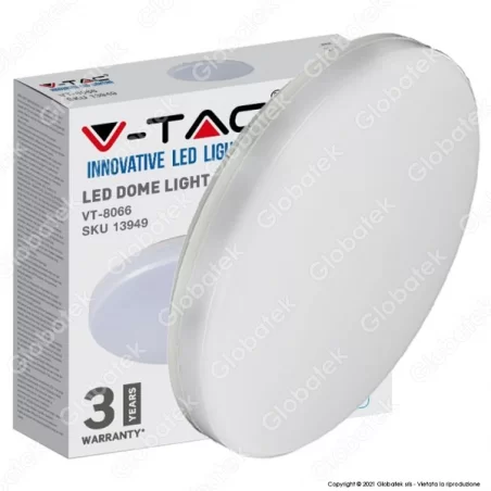 V-TAC VT-8066RD PLAFONIERA LED 25W FORMA CIRCOLARE CHIP SAMSUNG IP44 - SKU 13929 / 13939 / 13949