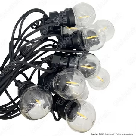 V-TAC VT-71510 CATENA DA 10 LAMPADINE LED MINI GLOBO FILAMENT PER INTERNO E ESTERNO - SKU 2728