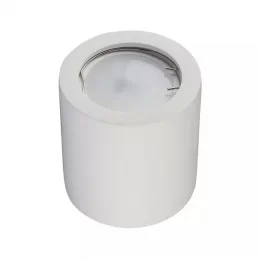 V-TAC VT 727RD PORTAFARETTO ROTONDO A MONTAGGIO SUPERFICIALE IN GESSO PER LAMPADINE GU10 E GU5.3 - SKU 3665 