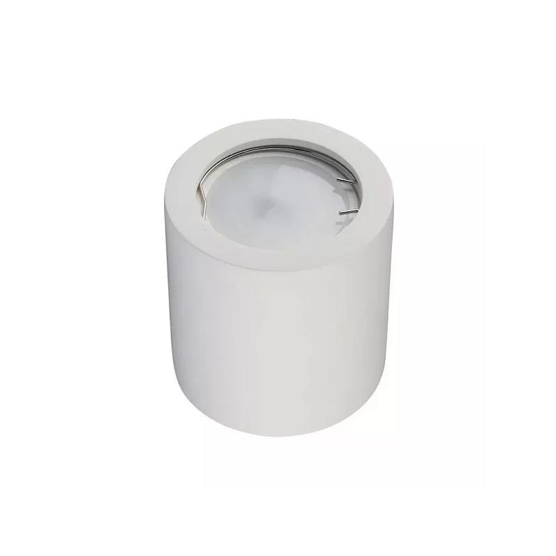 V-TAC VT 727RD PORTAFARETTO ROTONDO A MONTAGGIO SUPERFICIALE IN GESSO PER LAMPADINE GU10 E GU5.3 - SKU 3665 