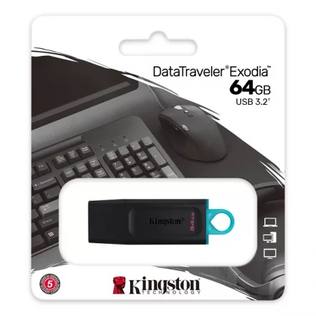 KINGSTON DATATRAVELER EXODIA DTX/64GB FLASH DRIVE USB 3.2 GEN 1