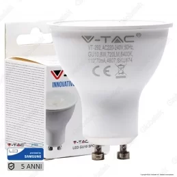 V-TAC PRO VT-292 LAMPADINA LED GU10 8W FARETTO SPOTLIGHT CHIP SAMSUNG 110° - SKU 872 / 873 / 874 