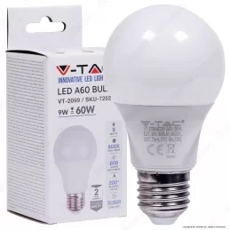 V-TAC VT-2099 LAMPADINA LED E27 9W BULB A60 - SKU 7260 / 7261 / 7262 