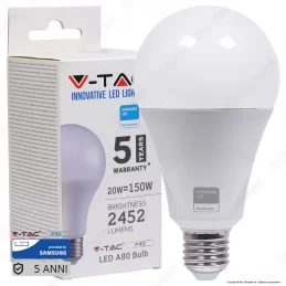 V-TAC PRO VT-233 LAMPADINA LED E27 20W BULB A80 CHIP SAMSUNG - SKU 237 / 238 / 239 