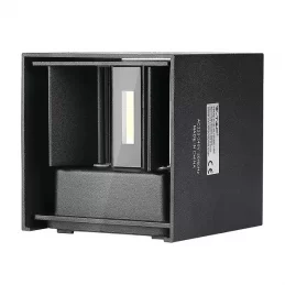 V-TAC VT-759 LAMPADA LED DA MURO 5W WALL LIGHT NERA CON DOPPIO LED SMD APPLIQUE IP65 - SKU 217087 