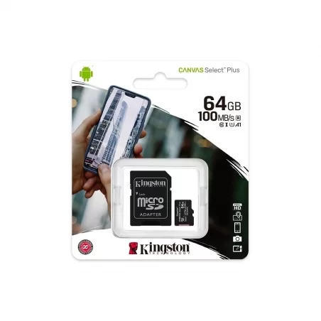 KINGSTON MICRO SD SDCS/64GB - CANVAS CON ADATTATORE