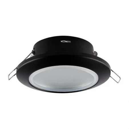 V-TAC VT-981 PORTAFARETTO ROTONDO FISSO DA INCASSO PER LAMPADINE GU10 NERO IP44 - SKU 6699