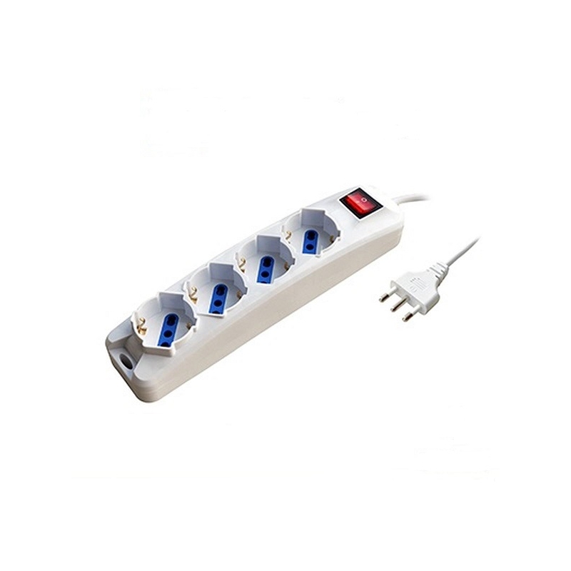 Multipresa 4 posti bipasso/schuko spina16a +interruttore, bianco Multipresa 4 posti bipasso/schuko spina16a +interruttore, bianco