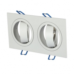 V-TAC VT-783SQ PORTAFARETTO ORIENTABILE DA INCASSO PER 2 LAMPADINE GU10 E GU5.3 - SKU 3607 