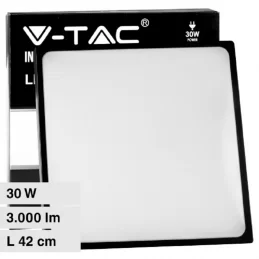 V-TAC VT-8630 PLAFONIERA LED QUADRATA 30W SMD IP44 COLORE NERO