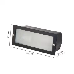 VELAMP PORTALAMPADA SEGNAPASSO PER LAMPADINE LED E27 DA INCASSO RETTANGOLARE COLORE NERO - MOD. IS720 