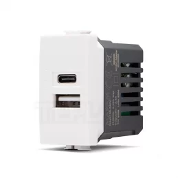 MAPAM PRESA USB A+C T3 BIANCO - MOD. 533B - COMPATIBILE CON BTICINO MATIX 