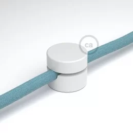 CREATIVE-CABLES FISSAGGIO A PARETE PASSACAVO UNIVERSALE BIANCO PER CAVO TESSILE 