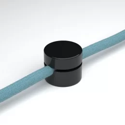 CREATIVE-CABLES FISSAGGIO A PARETE PASSACAVO UNIVERSALE NERO PER CAVO TESSILE 