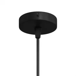 CREATIVE-CABLES MINI ROSONE CILINDRICO IN METALLO NERO A 1 FORO CENTRALE 