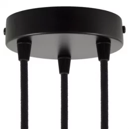 CREATIVE-CABLES ROSONE CILINDRICO IN METALLO 3 FORI COLORE NERO OPACO 