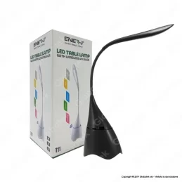 ENER-J LAMPADA SMART DA TAVOLO LED 6W CON SPEAKER BLUETOOTH E BATTERIA RICARICABILE COLORE NERO - MOD. T11 