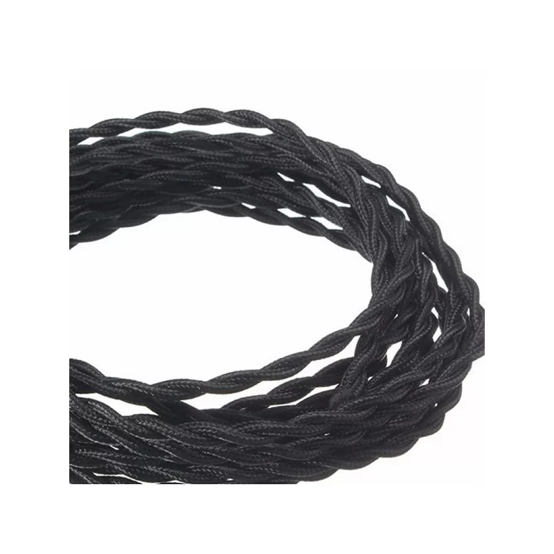 FAI CAVO DI COLLEGAMENTO ELETTRICO IN CORDA INTRECCIATA PER LAMPADE DI DESIGN COLORE NERO FAI CAVO DI COLLEGAMENTO ELETTRICO IN CORDA INTRECCIATA PER LAMPADE DI DESIGN COLORE NERO