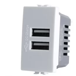 MAPAM DOPPIA PRESA USB 2A BIANCO - MOD. 521B - COMPATIBILE CON BTICINO MATIX 