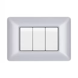 MAPAM PLACCA TECNOPOLIMERO 3P ARGENTO - MOD. M8003-05 - COMPATIBILE CON BTICINO MATIX 