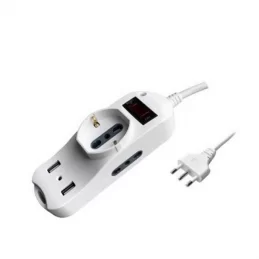 V-TAC MULTIPRESA 3 POSTI E 2 PRESE USB COLORE BIANCO CON PROTEZIONE RIPRISTINABILE E ATTACCO A PARETE - SKU 8745 