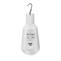 V-TAC SMART VT-2417 LAMPADINA LED 7W BULB A65 CHANGING COLOR 3IN1 LUCE EMERGENZA RICARICABILE CON PANNELLO SOLARE - SKU 2857 