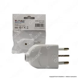 V-TAC SPINA SINGOLA 10A CON USCITA CAVO DRITTA COLORE BIANCO - SKU 8717 