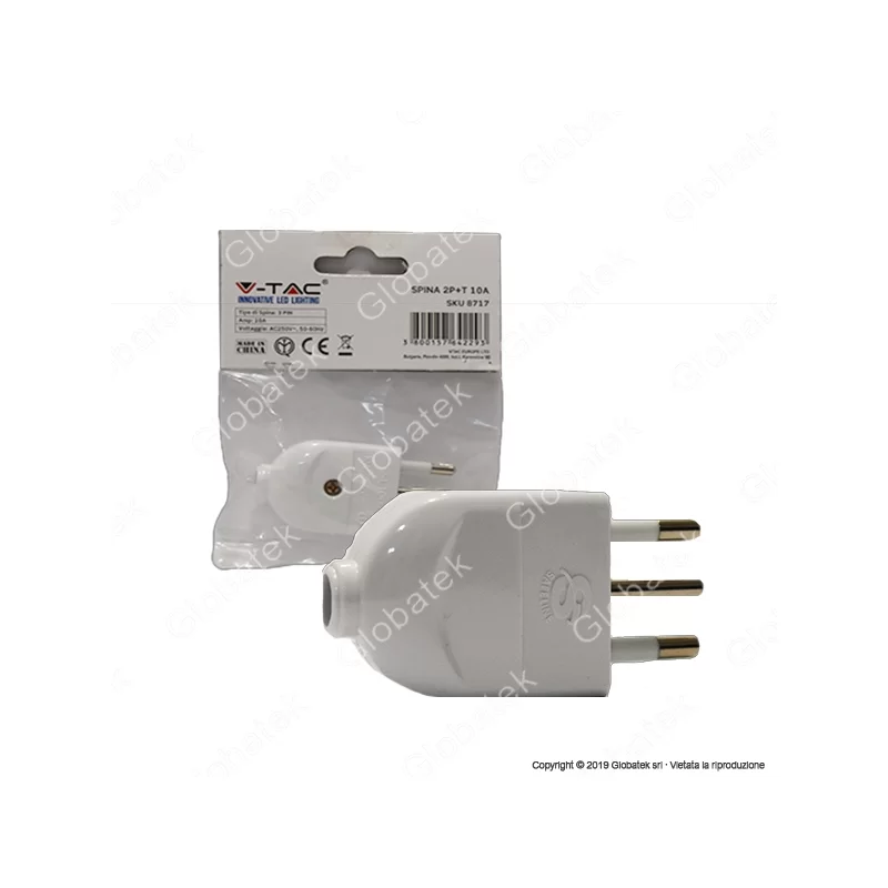 V-TAC SPINA SINGOLA 10A CON USCITA CAVO DRITTA COLORE BIANCO - SKU 8717 V-TAC SPINA SINGOLA 10A CON USCITA CAVO DRITTA COLORE BIANCO - SKU 8717