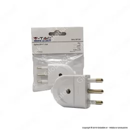 V-TAC SPINA SINGOLA 16A CON USCITA CAVO DRITTA COLORE BIANCO - SKU 8718 