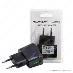 V-TAC VT-1024 ALIMENTATORE USB DA VIAGGIO COLORE NERO - SKU 8792 