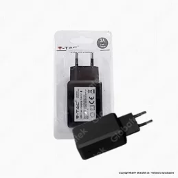 V-TAC VT-1026 CARICABATTERIA USB DA MURO FAST CHARGE COLORE NERO - SKU 8794 