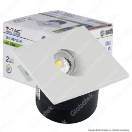 V-TAC VT-1109 SQ FARETTO SEGNAPASSO LED DA INCASSO QUADRATO 3W COB - SKU 1209 / 1210 