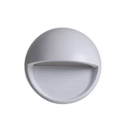 V-TAC VT-1182 FARETTO SEGNAPASSO LED A MONTAGGIO SUPERFICIALE ROTONDO 3W PER ESTERNO GRIGIO - SKU 1406 / 1407 