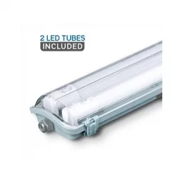 V-TAC VT-12023 TUBO LED PLAFONIERA 2X18W LAMPADINA 120CM IMPERMEABILE - SKU 6387 / 6399 