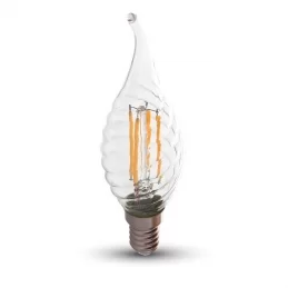 V-TAC VT-1995 LAMPADINA LED E14 4W CANDELA FIAMMA TWIST FILAMENTO - SKU 4308 / 4431 / 4432 
