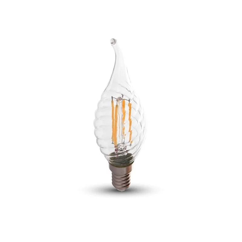 V-TAC VT-1995 LAMPADINA LED E14 4W CANDELA FIAMMA TWIST FILAMENTO - SKU 4308 / 4431 / 4432 V-TAC VT-1995 LAMPADINA LED E14 4W CANDELA FIAMMA TWIST FILAMENTO - SKU 4308 / 4431 / 4432